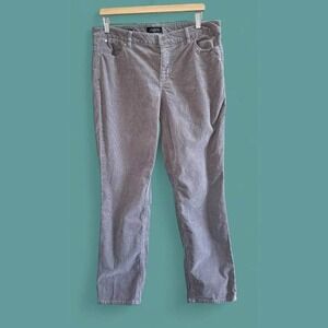 Women's Gray Talbots‎ Flawless Five-Pocket Straight Corduroy Pants-Size 14P